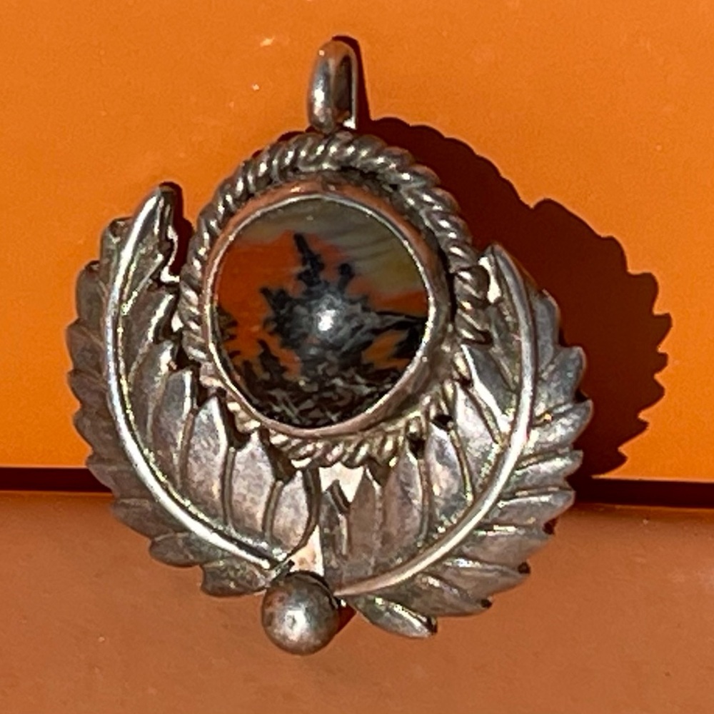 Picture Jasper & Sterling Navajo Pendant